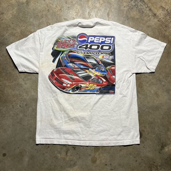 Vintage 2000s Daytona 400 White Nascar Racing T-Shirt - Picture 4 of 6
